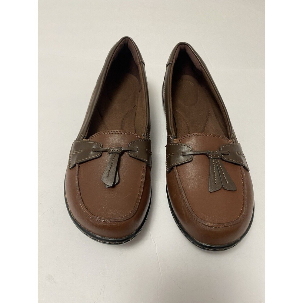 Clarks ultimate comfort collection brown Leather Loafer women's sz 8.5W
